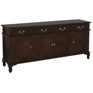 Queen Ann Mahogany Timber 4 Door 4 Drawer 200cm Buffet Table, 200cm, Chocolate by Centrum Furniture, a Sideboards, Buffets & Trolleys for sale on Style Sourcebook