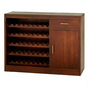 Paris Mahogany Timber 1 Door 1 Drawer Sideboard with Wine Racks, 120cm, Mahogany by Centrum Furniture, a Sideboards, Buffets & Trolleys for sale on Style Sourcebook