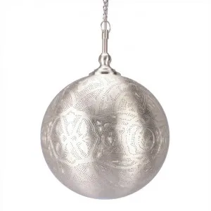 Moroccan Perforated Metal Ball Pendant Light - Small by Emac & Lawton, a Pendant Lighting for sale on Style Sourcebook