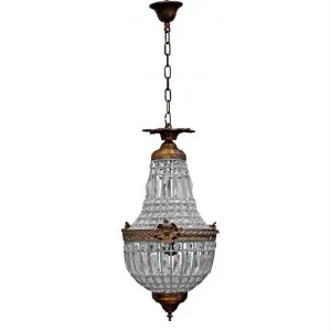 Empire Brass & Glass Pendant Light, Medium by Emac & Lawton, a Pendant Lighting for sale on Style Sourcebook