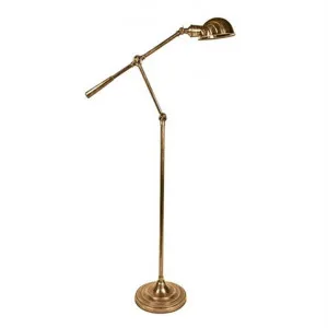 Calais Adjustable Metal Floor Lamp - Antique Brass by Emac & Lawton, a Floor Lamps for sale on Style Sourcebook