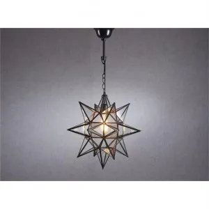 Star Metal & Glass Pendant Light, Large, Black by Emac & Lawton, a Pendant Lighting for sale on Style Sourcebook