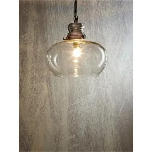 Paddington Glass Pendant Light, Large, Antique Silver by Emac & Lawton, a Pendant Lighting for sale on Style Sourcebook