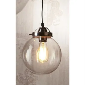 Celeste Glass Ball Pendant Light, Large, Antique Silver by Emac & Lawton, a Pendant Lighting for sale on Style Sourcebook