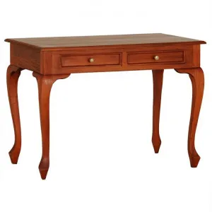 Queen Ann Mahogany Timber Desk, 105cm, Light Pecan by Centrum Furniture, a Desks for sale on Style Sourcebook