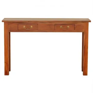 Malacca Mahogany Timber 2 Drawer Sofa Table, 120cm, Light Pecan by Centrum Furniture, a Console Table for sale on Style Sourcebook