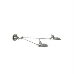 Remington Metal Double Arm Wall Light - Antique Silver by Emac & Lawton, a Wall Lighting for sale on Style Sourcebook
