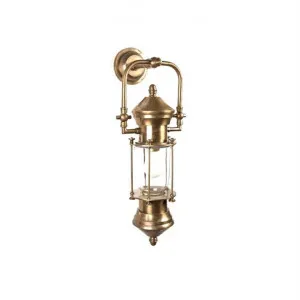 Lisbon Ship Lantern Metal Wall Light - Antique Brass by Emac & Lawton, a Wall Lighting for sale on Style Sourcebook