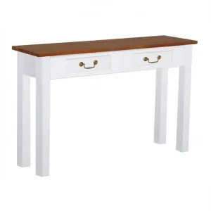 Tasmania Mahogany Timber 2 Drawer 120cm Sofa Table, Caramel/White by Centrum Furniture, a Console Table for sale on Style Sourcebook
