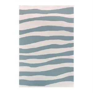 Anywhere Waves Hand Tufted Indoor/Outdoor Rug, 240x340cm, Aqua by HueHaven, a Outdoor Rugs for sale on Style Sourcebook