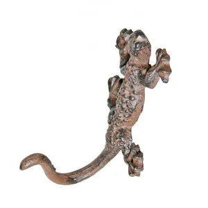 Cast Iron Gecko Figurne Hanger, Antique Rust by Mr Gecko, a Wall Shelves & Hooks for sale on Style Sourcebook