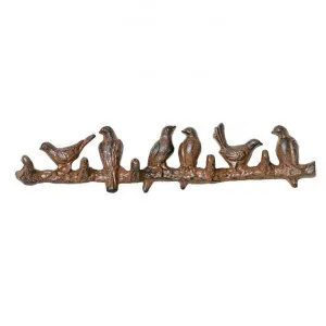 Birds Cast Iron 5 Hook Wall Hanger, Antique Rust by Mr Gecko, a Wall Shelves & Hooks for sale on Style Sourcebook