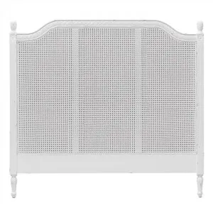 Lapalisse Hand Crafted Mahogany Timber & Rattan Bed Headboard, King, White by Millesime, a Bed Heads for sale on Style Sourcebook