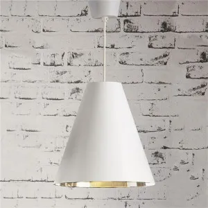 Conrad Metal Pendant Light, White/Silver by Emac & Lawton, a Pendant Lighting for sale on Style Sourcebook