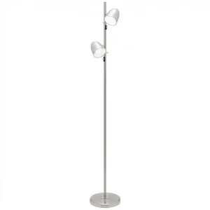 Sara 2 Light Metal Floor Lamp, Brushed Chrome by Mercator, a Floor Lamps for sale on Style Sourcebook