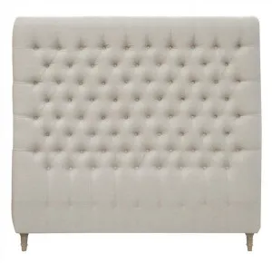 Chesterfield Tufted Linen Bed Headboard, Queen, Oatmeal by Manoir Chene, a Bed Heads for sale on Style Sourcebook
