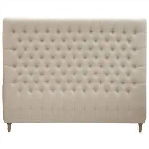 Chesterfield Tufted Linen Bed Headboard, King, Natural by Manoir Chene, a Bed Heads for sale on Style Sourcebook