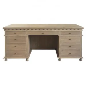 St. James Oak Timber Exclusive Desk, 180cm, Weathered Oak by Manoir Chene, a Desks for sale on Style Sourcebook