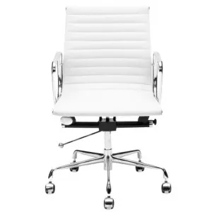 Replica Eames Aluminium Group Management Chair, Premium Leather, White by Conception Living, a Chairs for sale on Style Sourcebook