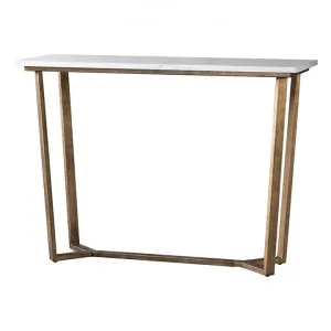 Earl Marble Top Console Table, 110cm, White / Brass by Franklin Higgins, a Console Table for sale on Style Sourcebook