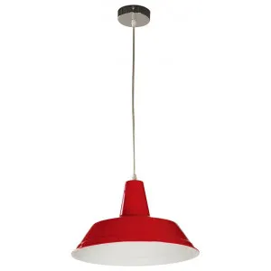Divo Industrial Steel Pendant Light, Red by CLA Ligthing, a Pendant Lighting for sale on Style Sourcebook