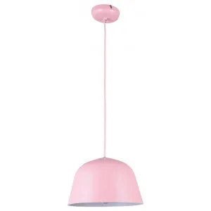 Pastel Iron Pendant Light, Angled Dome, Matt Pink by CLA Ligthing, a Pendant Lighting for sale on Style Sourcebook