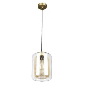 Tono Glass & Iron Mesh Pendant Light, Brass by CLA Ligthing, a Pendant Lighting for sale on Style Sourcebook