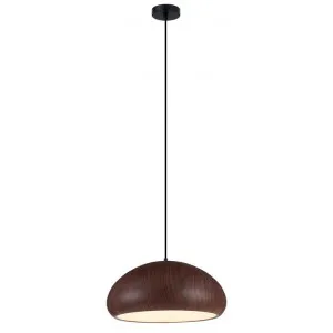 Ligna Metal Pendant Light, Dome, Dark Walnut by CLA Ligthing, a Pendant Lighting for sale on Style Sourcebook