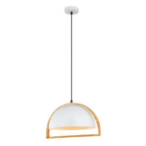 Swing Iron & Wood Pendant Light, Dome, White by CLA Ligthing, a Pendant Lighting for sale on Style Sourcebook