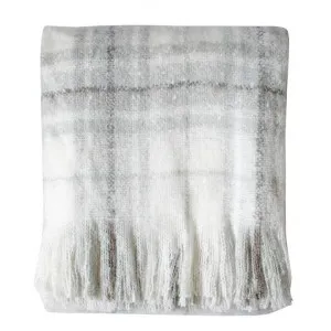 Lexden Check Faux Mohair Throw, Grey by Casa Bella, a Throws for sale on Style Sourcebook