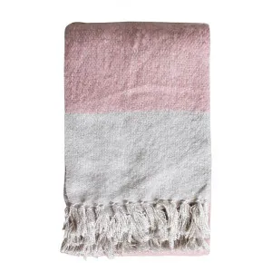 Lexden Tonal Faux Mohair Throw, 130x180cm, Blush / Silver by Casa Bella, a Throws for sale on Style Sourcebook