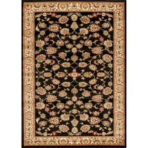 Istanbul Floral Turkish Made Oriental Rug, 290x200cm, Black by Rug Culture, a Outdoor Rugs for sale on Style Sourcebook