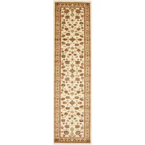 Istanbul Floral Turkish Made Oriental Runner Rug, 300x80cm, Ivory by Rug Culture, a Outdoor Rugs for sale on Style Sourcebook