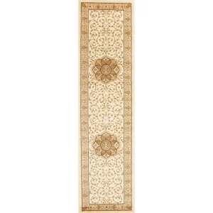 Istanbul Medallion Turkish Made Oriental Runner Rug, 300x80cm, Ivory by Rug Culture, a Outdoor Rugs for sale on Style Sourcebook