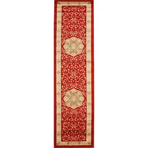 Istanbul Medallion Turkish Made Oriental Runner Rug, 400x80cm, Red by Rug Culture, a Outdoor Rugs for sale on Style Sourcebook