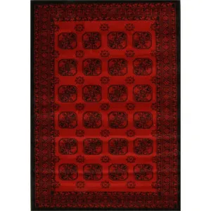 Istanbul Afghan Turkish Made Oriental Rug, 230x160cm, Red by Rug Culture, a Outdoor Rugs for sale on Style Sourcebook