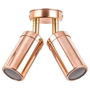 Roslin Economy IP54 Exterior Double Adjustable Wall Light, MR16, Copper with Brass Knuckle by CLA Ligthing, a Outdoor Lighting for sale on Style Sourcebook