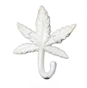 Maple Leaf Cast Iron Wall Hook, Antique White by Mr Gecko, a Wall Shelves & Hooks for sale on Style Sourcebook