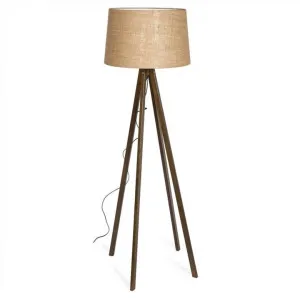 Paris Wooden Tripod Floor Lamp with Jute Shade by Casa Uno, a Floor Lamps for sale on Style Sourcebook