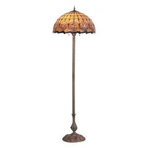 Red Tulip Tiffany Style Stained Glass Floor Lamp by GG Bros, a Floor Lamps for sale on Style Sourcebook