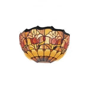 Red Tulip Tiffany Style Stained Glass Wall Sconce by GG Bros, a Wall Lighting for sale on Style Sourcebook