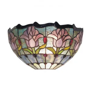 Mauve Tulip Tiffany Style Stained Glass Wall Sconce by GG Bros, a Wall Lighting for sale on Style Sourcebook