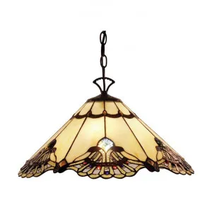 Benita Tiffany Style Stained Glass Hanging Lamp, Beige by GG Bros, a Pendant Lighting for sale on Style Sourcebook