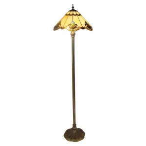 Benita Tiffany Style Stained Glass Floor Lamp, Beige by GG Bros, a Floor Lamps for sale on Style Sourcebook