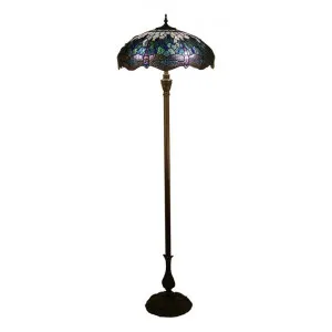 Blue Dragonfly Tiffany Style Stained Glass Floor Lamp by GG Bros, a Floor Lamps for sale on Style Sourcebook