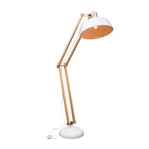 Alfred Timber & Metal Adjustable Floor Lamp, White by Mercator, a Floor Lamps for sale on Style Sourcebook