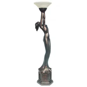 Fedora Lady Figurine Decor Lamp, Large, Dark Bronze by GG Bros, a Floor Lamps for sale on Style Sourcebook