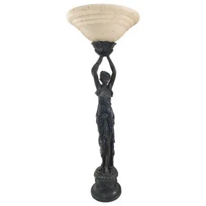 Greek Lady Figurine Decor Lamp, Black by GG Bros, a Floor Lamps for sale on Style Sourcebook