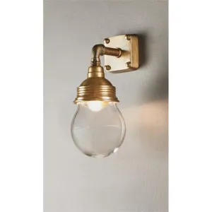 Dover IP54 Metal Indoor / Outdoor Wall Light, Antique Brass by Emac & Lawton, a Wall Lighting for sale on Style Sourcebook
