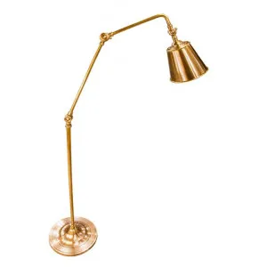 Newbury Adjustable Metal Floor Lamp, Antique Brass by Emac & Lawton, a Floor Lamps for sale on Style Sourcebook